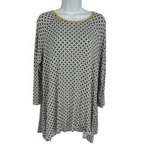 Matilda Jane MAKE BELIEVE STARSTRUCK Roll Tab Sleeve Top Women Size L